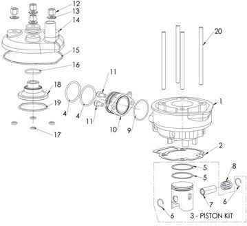 2012 Cobra 50SR (King) Parts – Engine – Top End