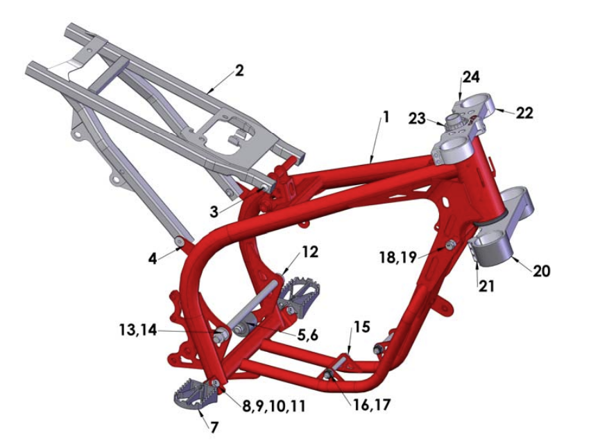 2012 Cobra CX65 Frame & Triple Clamps