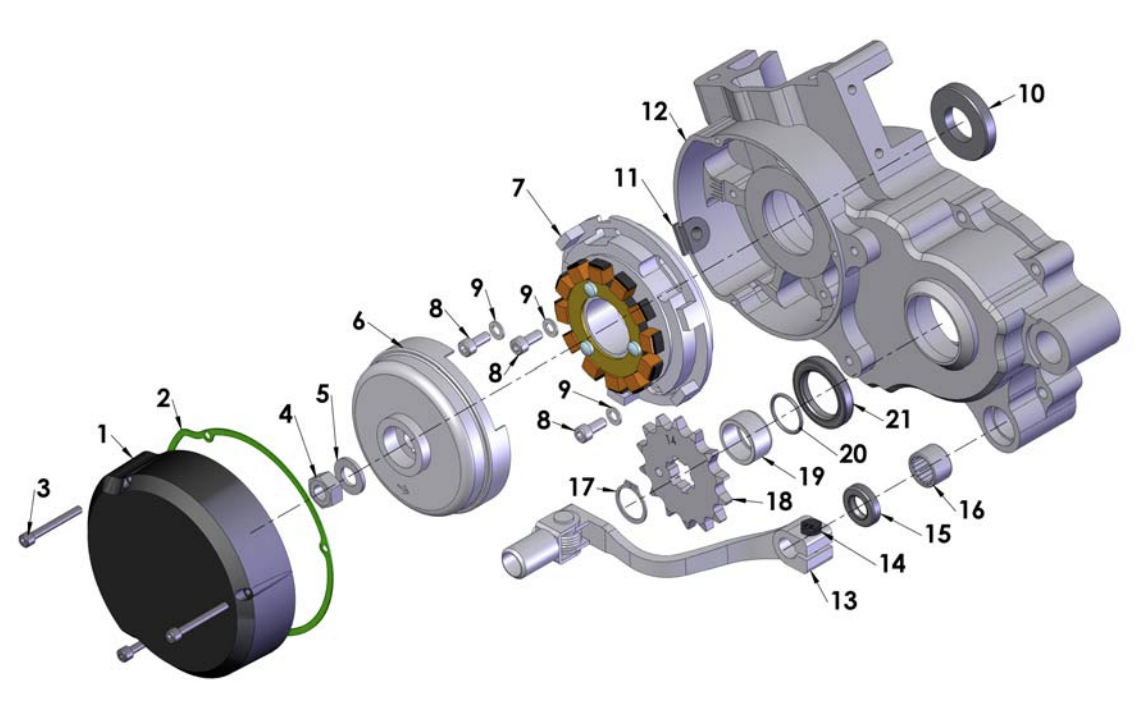 2012 Cobra CX65 Ignition Side Engine Components