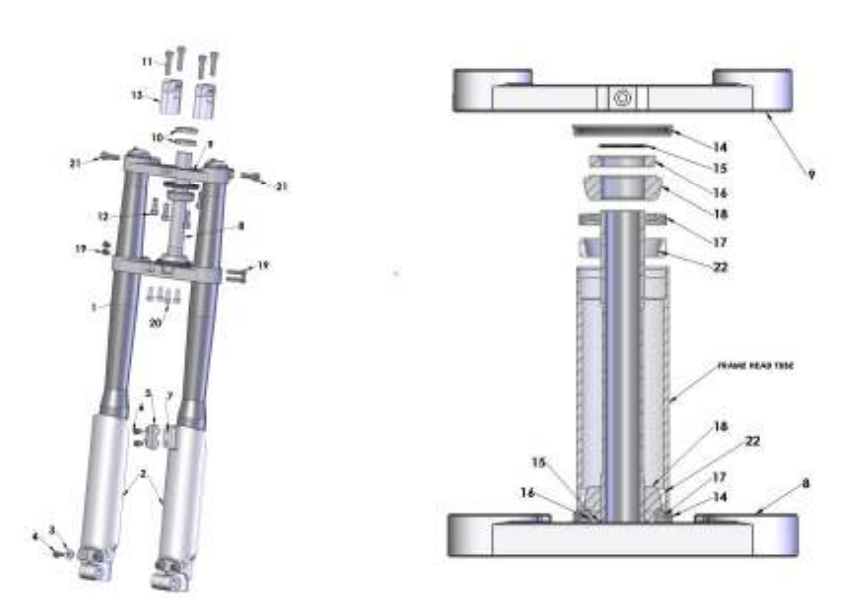 2013 Cobra 50JR Front Forks and Triple Clamps