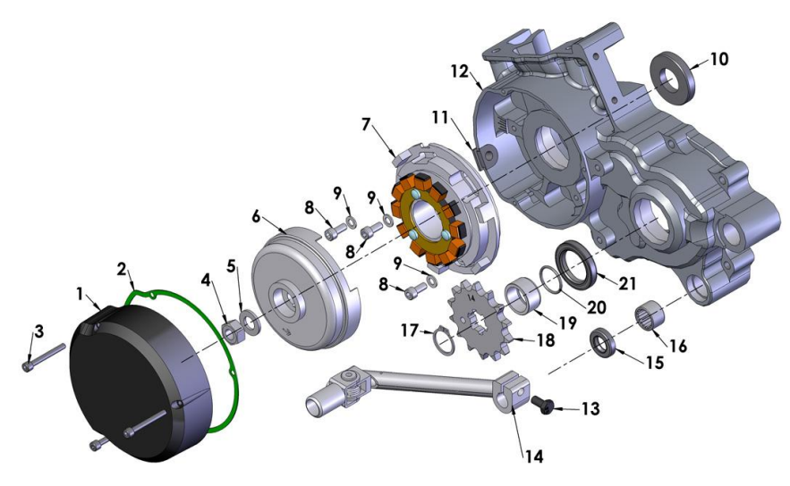 2013 Cobra CX65 Ignition Side Engine Components