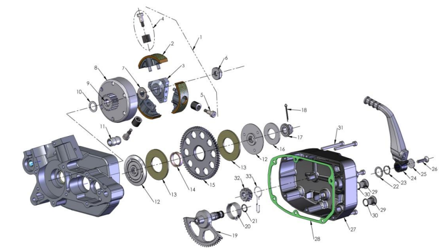 2014 Cobra 50JR Engine – Clutch and Kick Starter