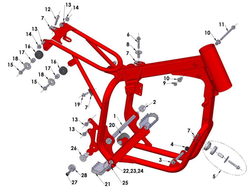 2014 Cobra 50JR Frame – Mounting Hardware I