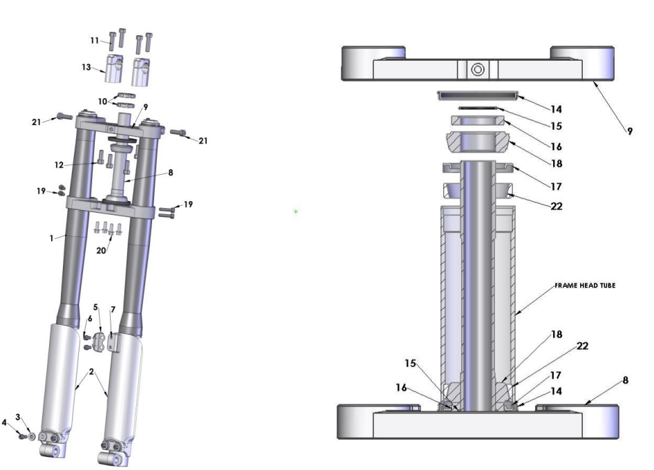 2014 Cobra 50JR Front Forks and Triple Clamps