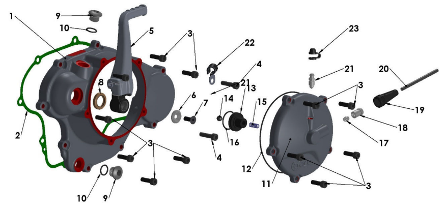 2015 Cobra CX65 Parts – Engine – Clutch / Kick Cover