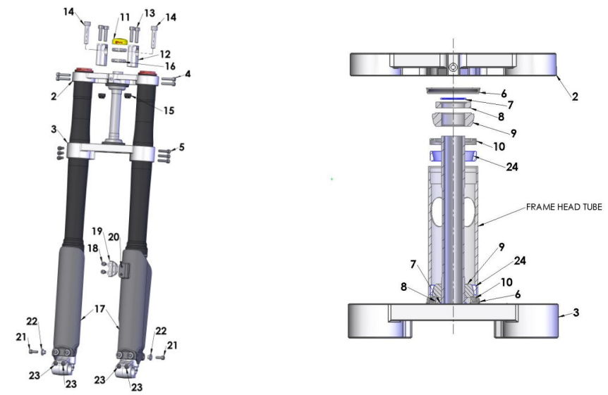 2015 Cobra CX65 Forks & Triple Clamps