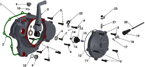 2016 Cobra CX65 Parts – Engine – Clutch / Kick Cover