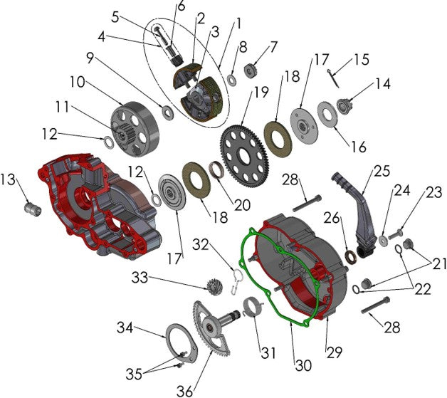 2017 Cobra 50JR Parts – Engine Clutch and Kick Lever