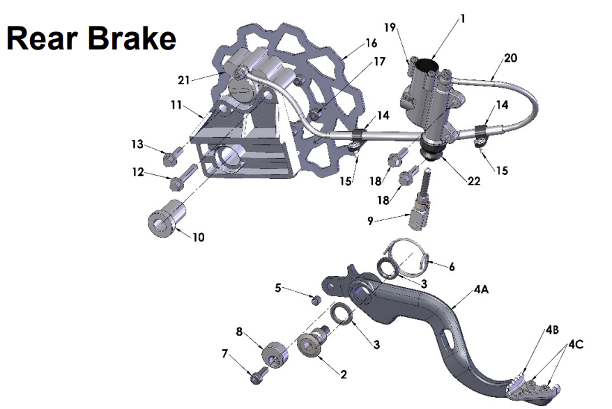 2017 Cobra 50JR Parts – Rear Brake