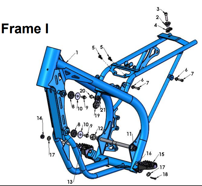 20189 Cobra 50FWE Parts - Frame I