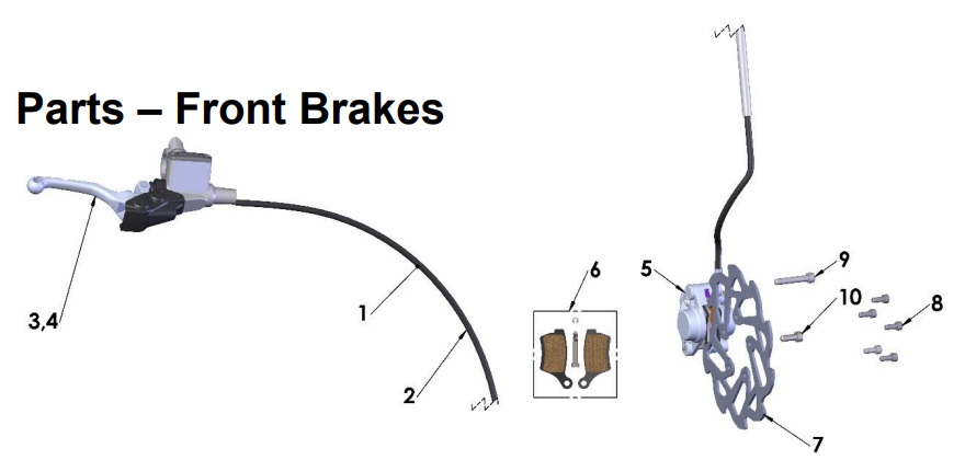 20189 Cobra 50FWE Parts - Front Brakes