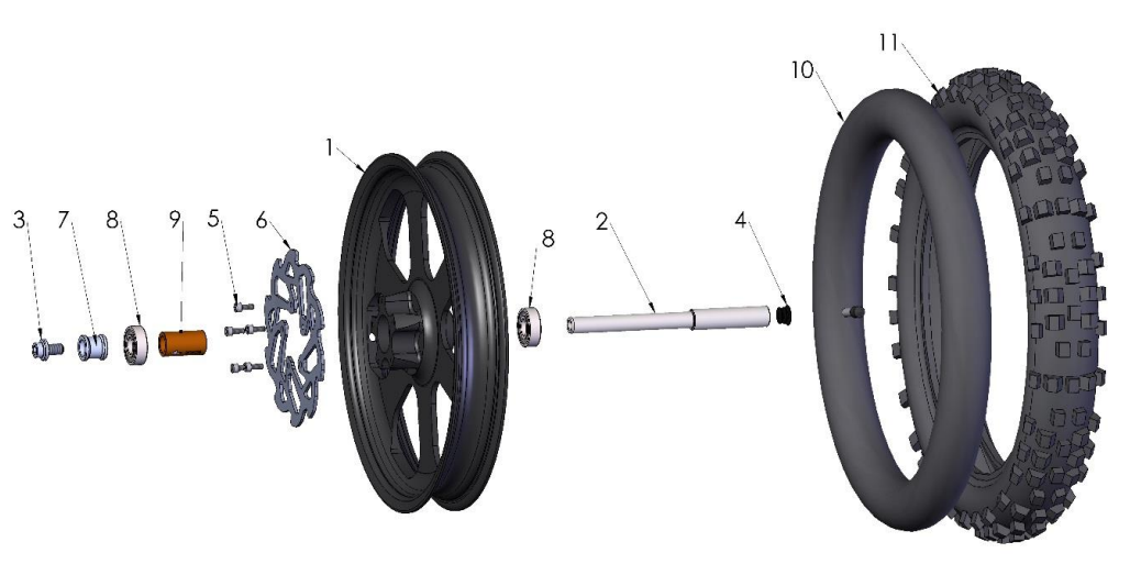 20189 Cobra 50FWE Parts - Front Wheel