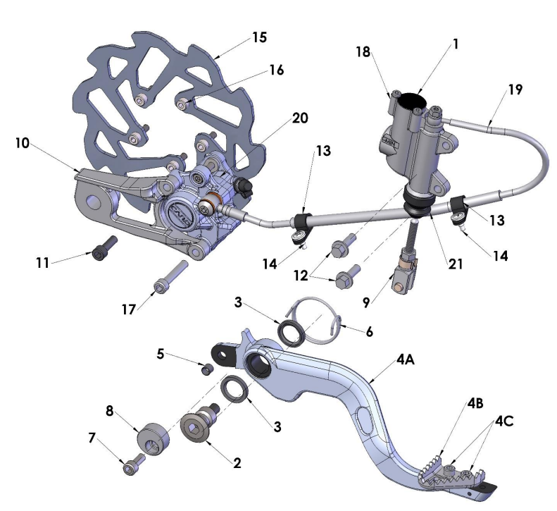 20189 Cobra 50FWE Parts - Rear Brake