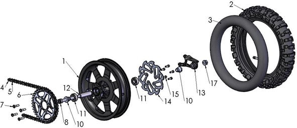 20189 Cobra 50FWE Parts - Rear Wheel