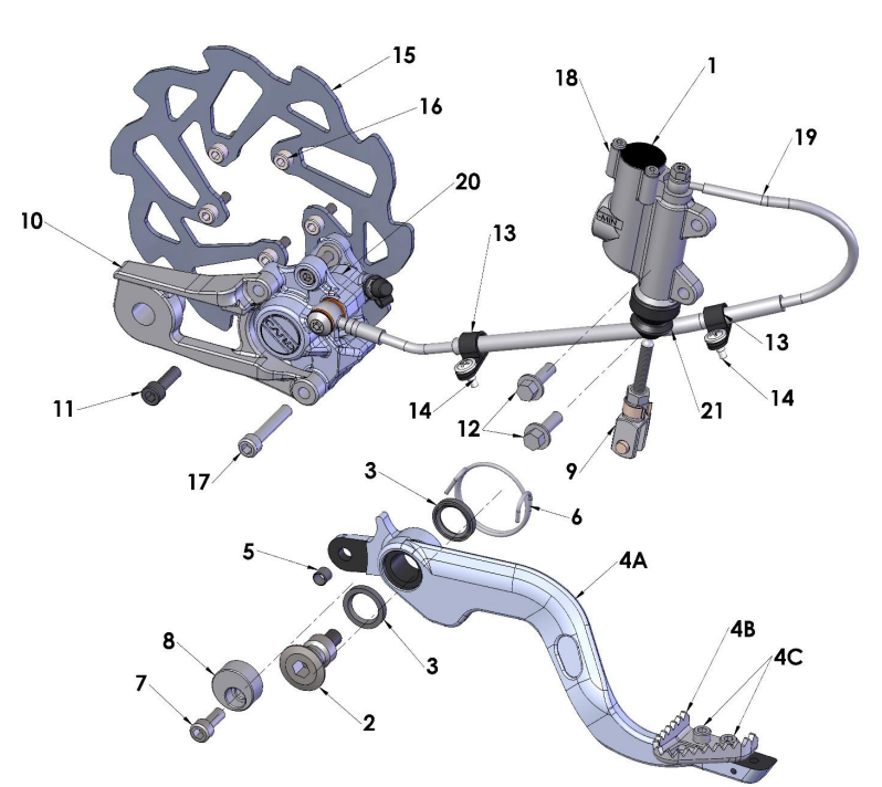 2018 Cobra 50JR Parts - Rear Brake