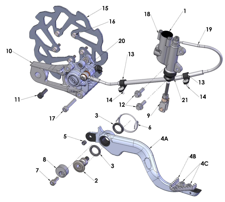 2019 Cobra 50SR (King) Parts - Rear Brake