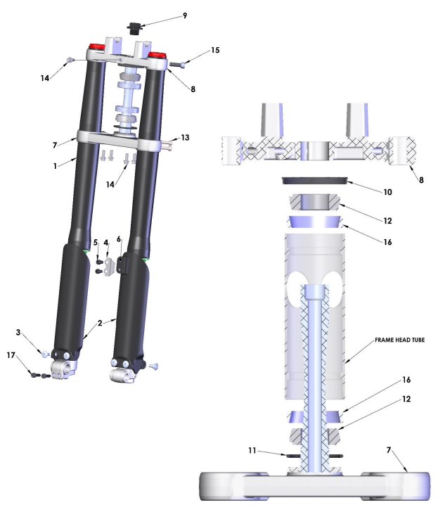 2020-CX50-King Parts- Forks & Triple Clamps