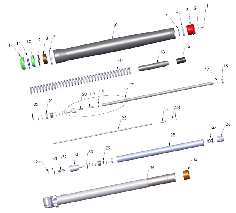 2020-CX50FWE Parts- Forks- Leg Assembly- Brake Side