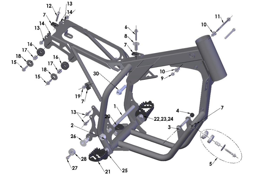 2020-CX50JR Parts- Frame- Mounting Hardware I