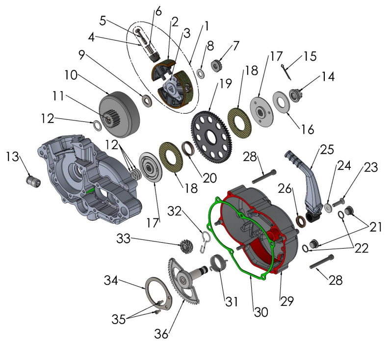 2020-CX50P3 Parts- Engine Clutch and Kick Lever