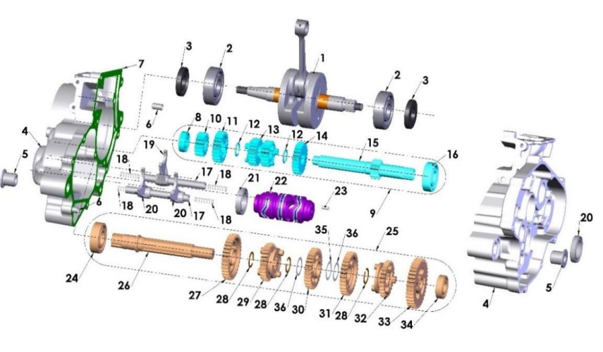 2020-CX65 Parts- Engine- Transmission