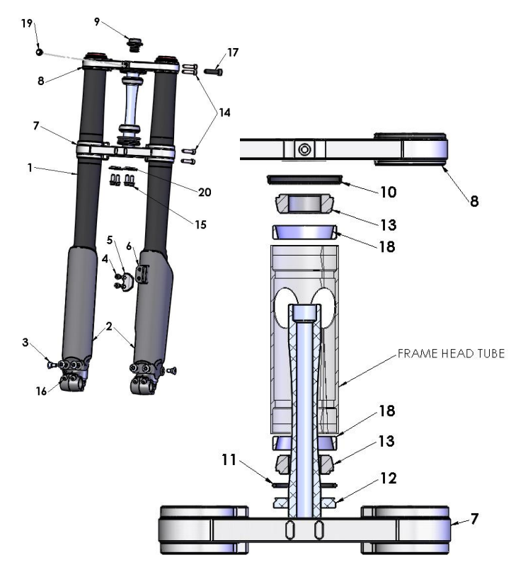 2020-CX65 Parts- Forks & Triple Clamps