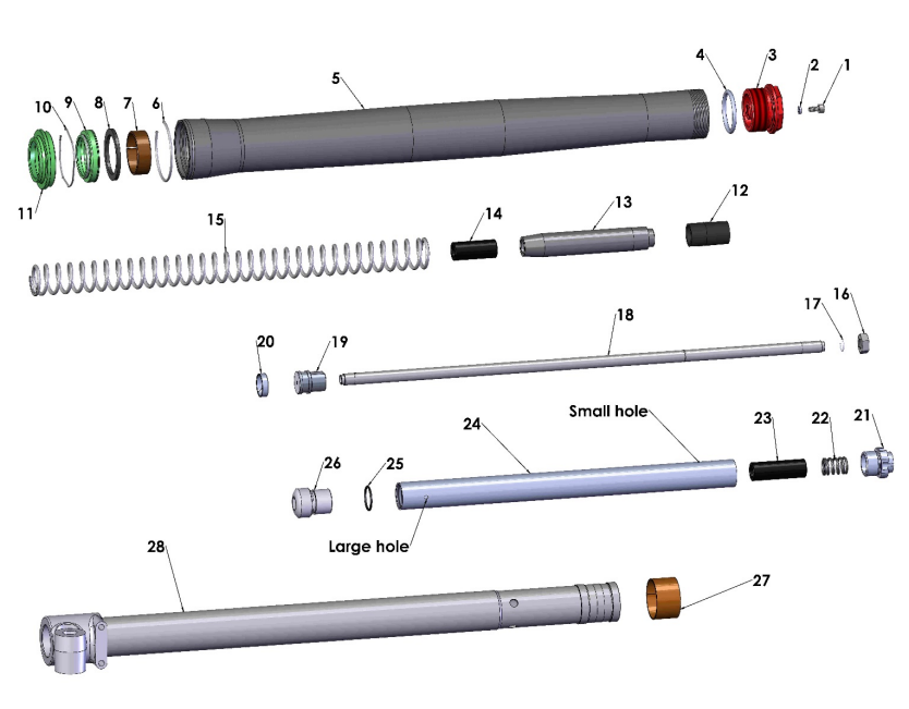 2021-CX50P3 Parts- Forks- Leg Assembly- Brake Side