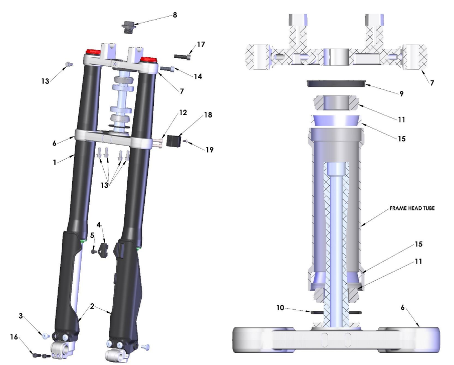 2021-CX50SRX Parts- Forks & Triple Clamps