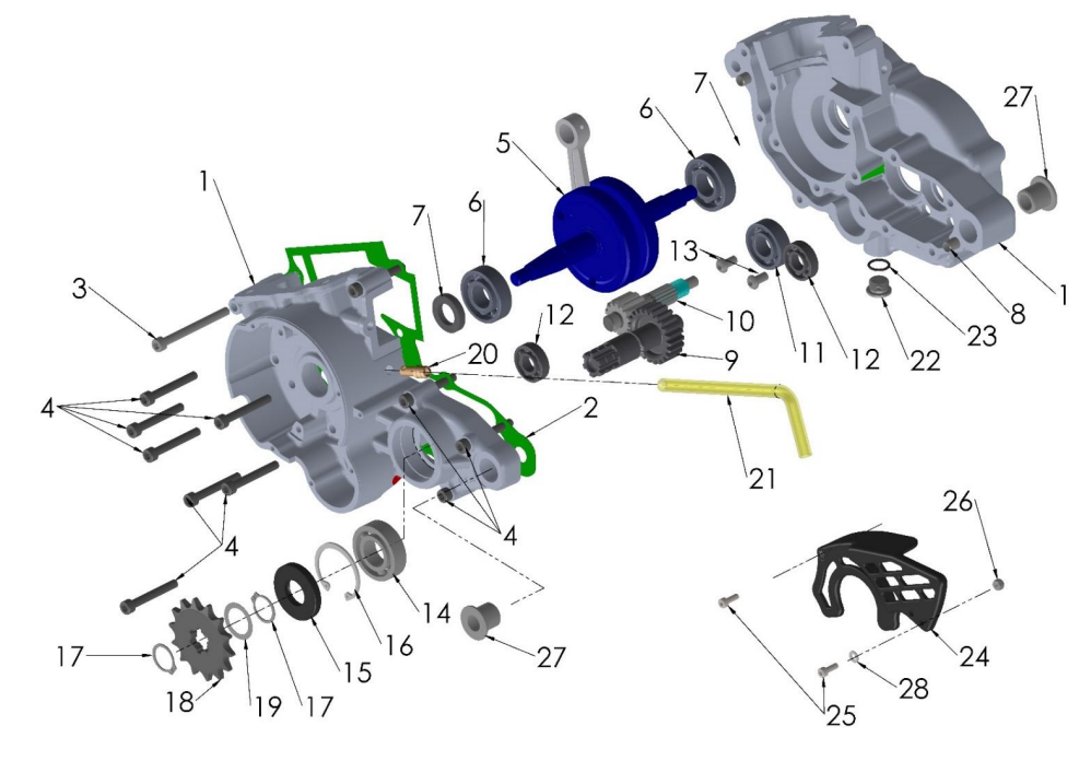 2021-CX50SRx-FWE Parts- Engine- Bottom End and Transmission