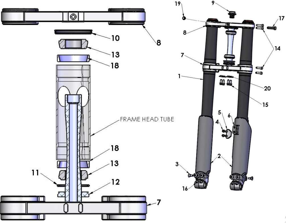 2021-CX65 Parts- Forks & Triple Clamps