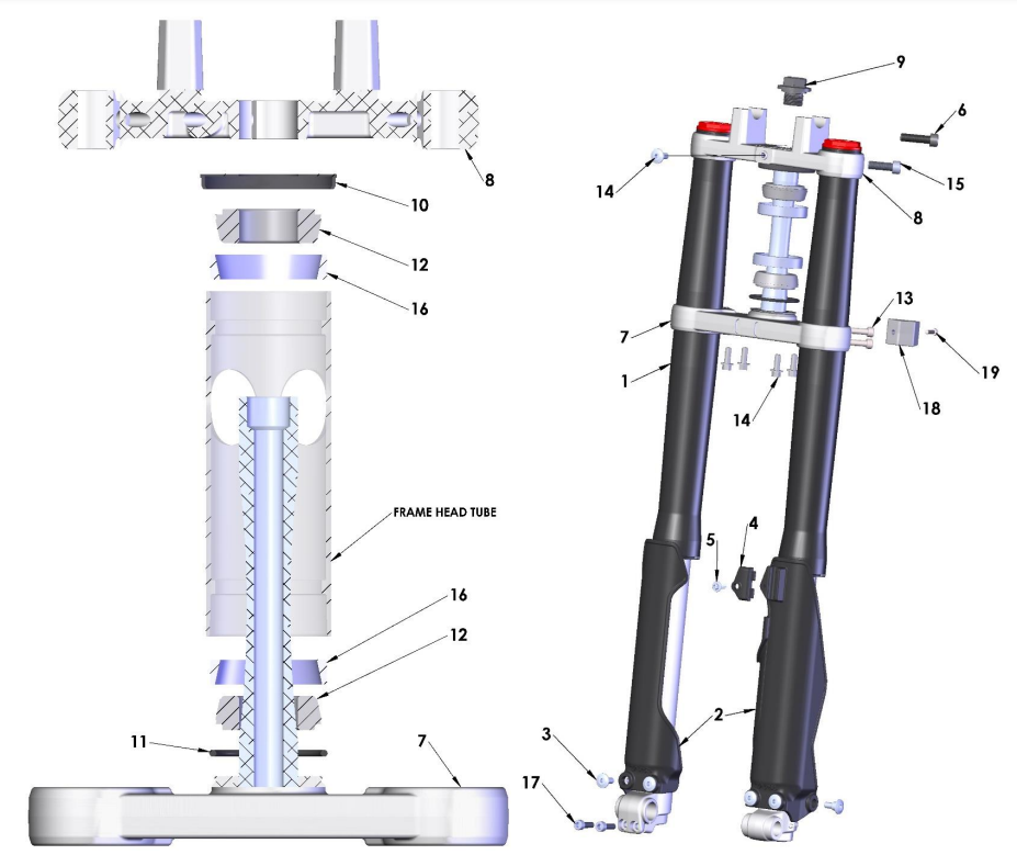 2022-CX50P3 Parts- Forks & Triple Clamps