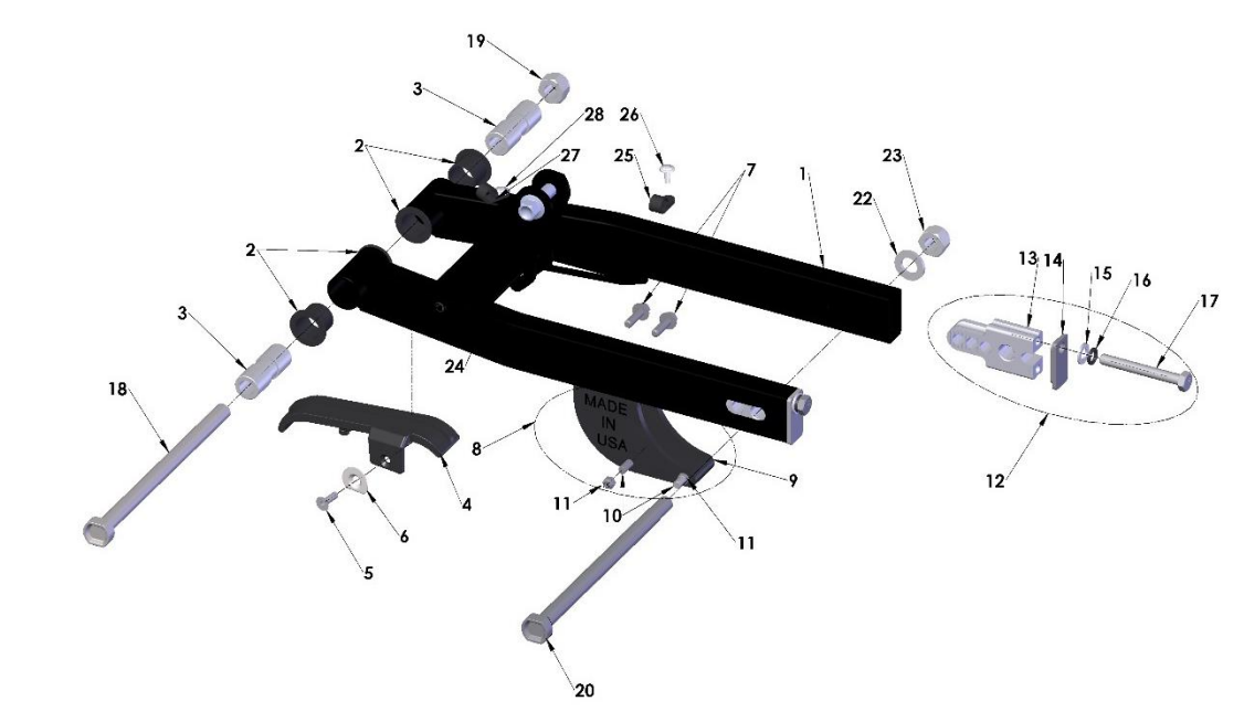 2022-CX50P3 Parts- Swingarm Assembly