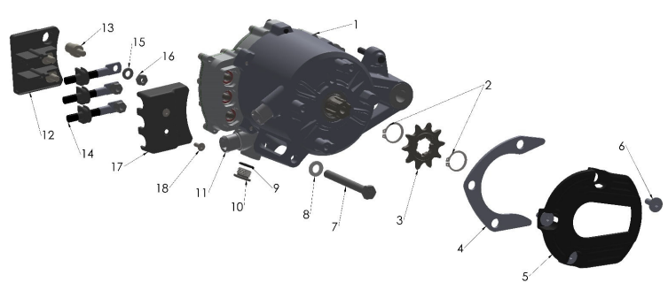 2023 CX5E Parts- Motor System- Sprocket Side