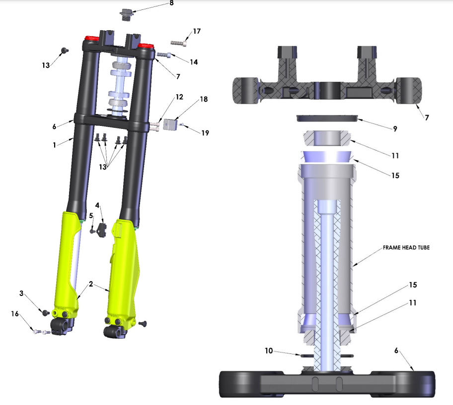 2024 CX50FWE ANNIVERSARY Parts – Forks & Triple Clamps