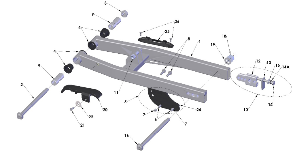 2024 CX50FWE ANNIVERSARY Parts – Swingarm Assembly