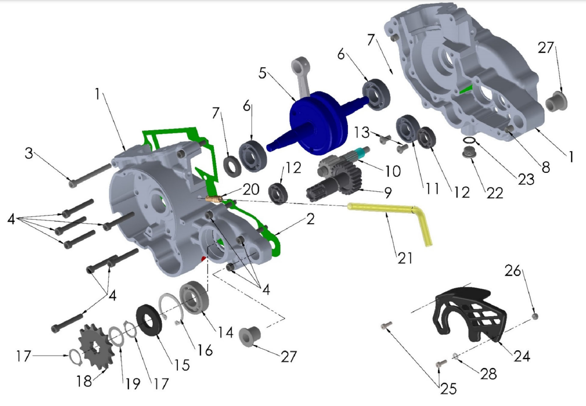 2024 CX50JR Parts - Engine Bottom End and Transmission