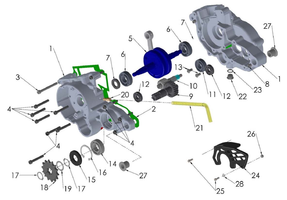 2024 CX50SR Parts – Engine – Bottom End and Transmission