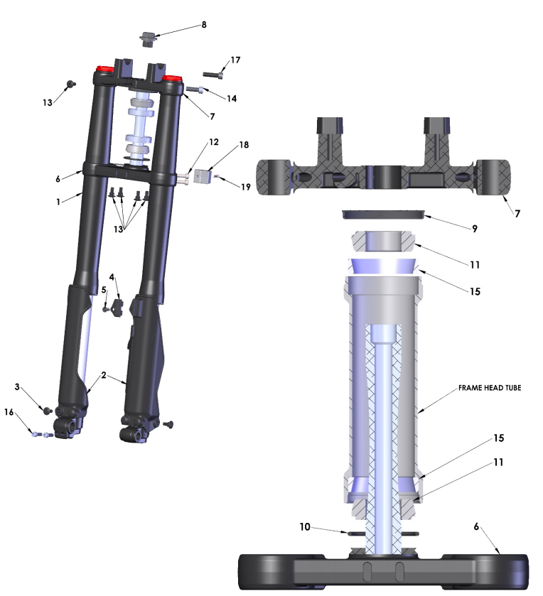 2024 CX5E Parts – Forks & Triple Clamps