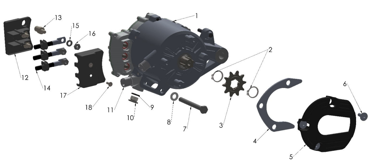 2024 CX5E Parts – Motor System – Sprocket Side