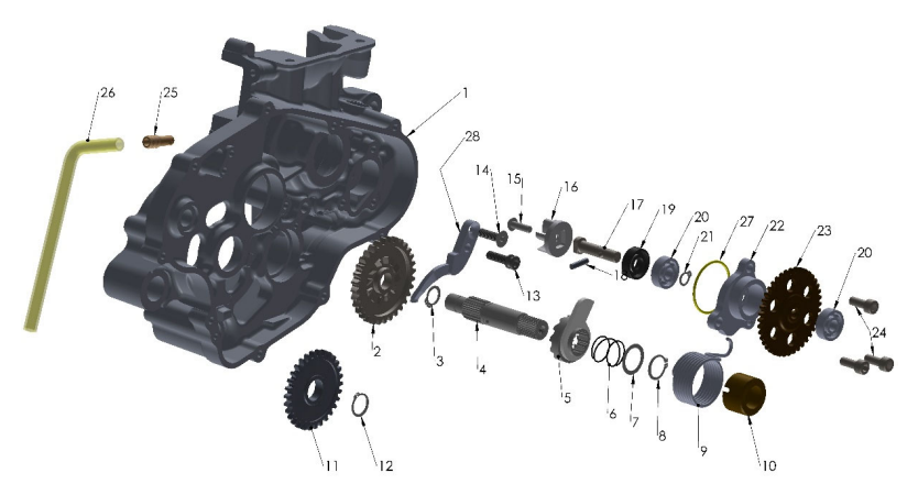 2024 CX65 Parts – Engine – Kick Mechanism & Water Pump