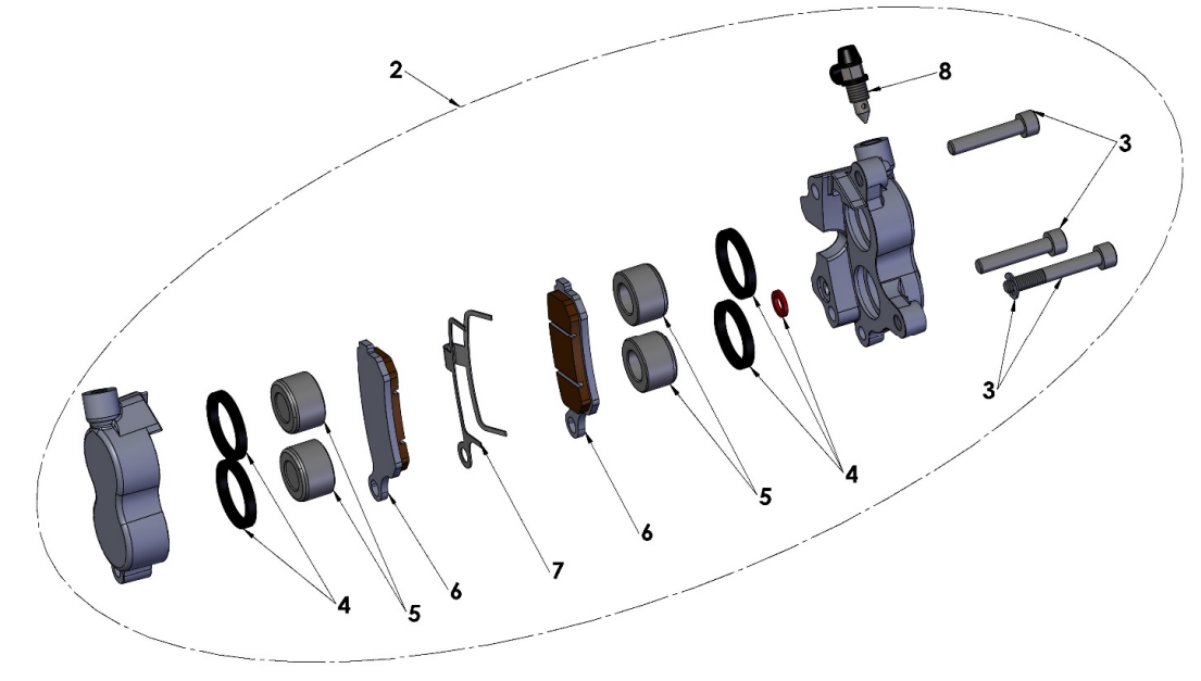 2024 CX65 Parts – Front Brakes – Caliper