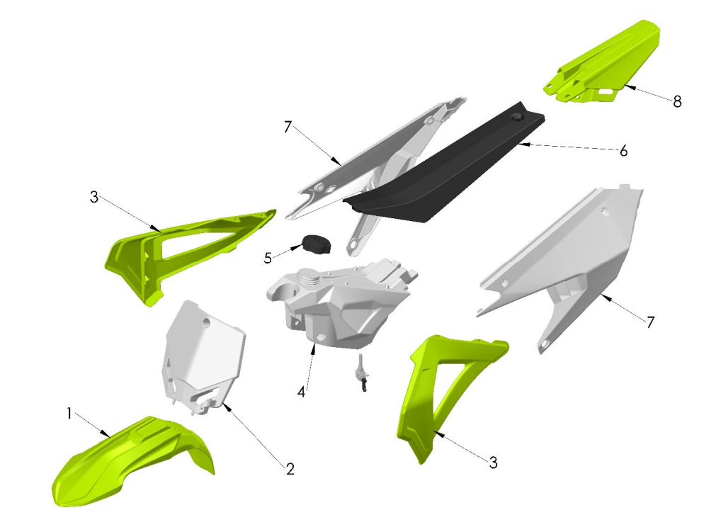 2024 CX65 Parts – Plastic Bodywork & Seat