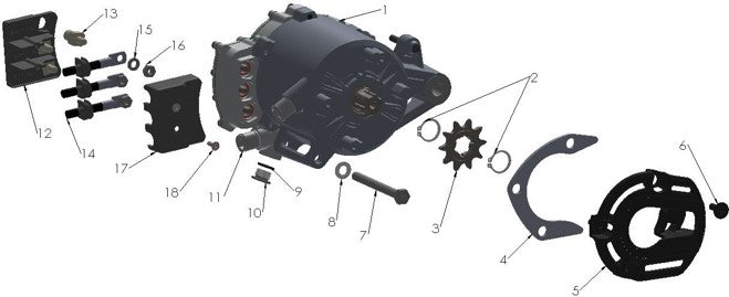 2025 CX5E Parts – Motor System – Sprocket Side