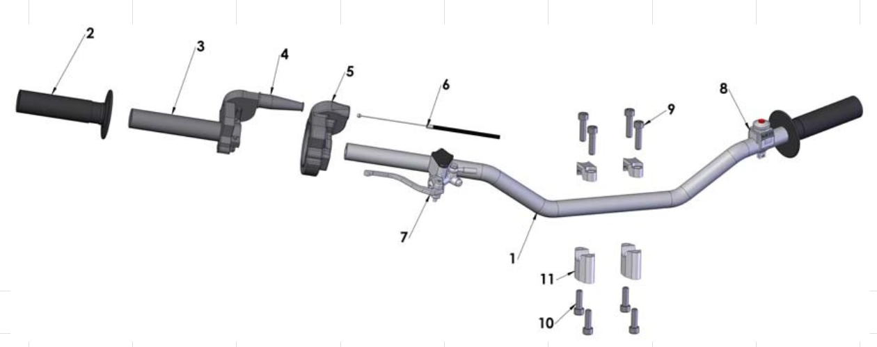 2012 Cobra 50JR Parts – Bars and Controls