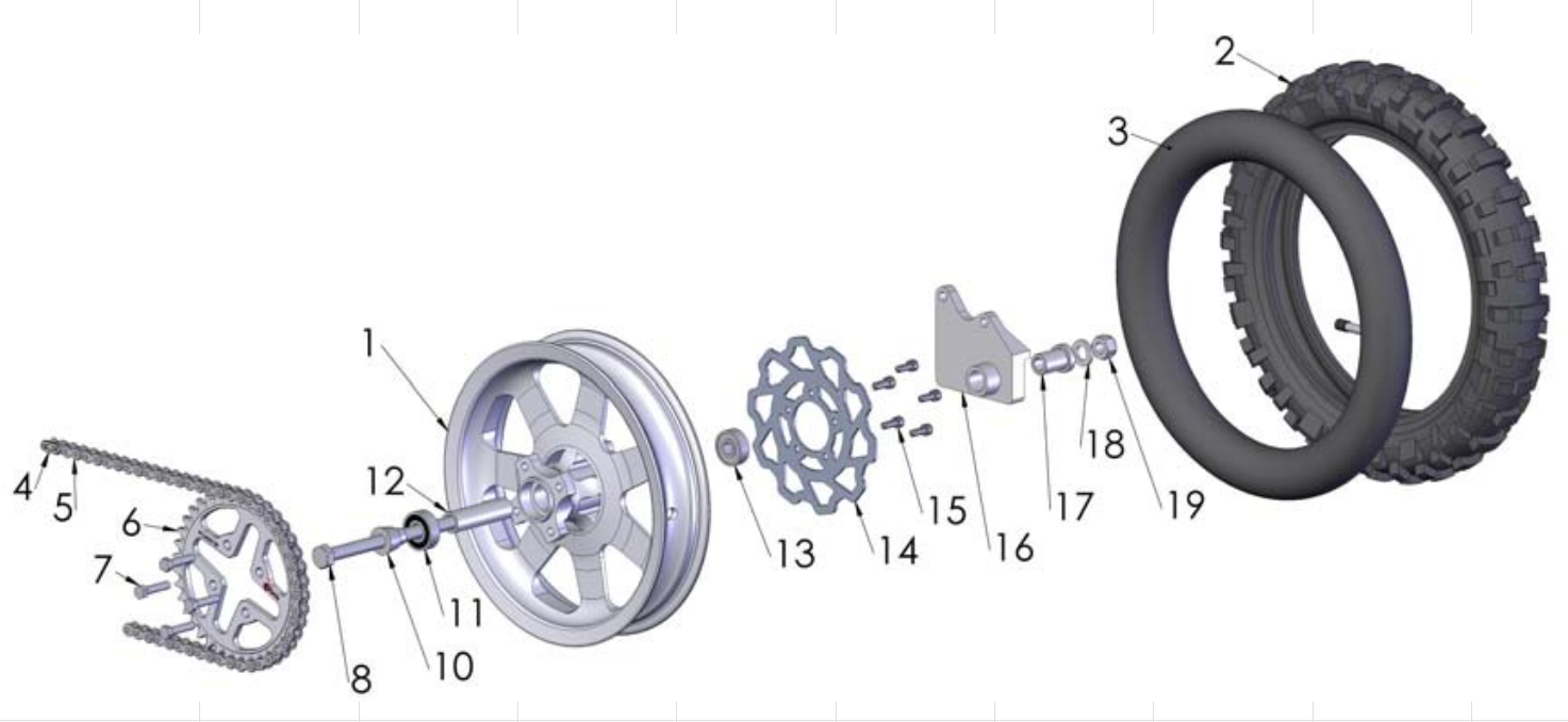 2012 Cobra 50JR Parts – Rear Wheel