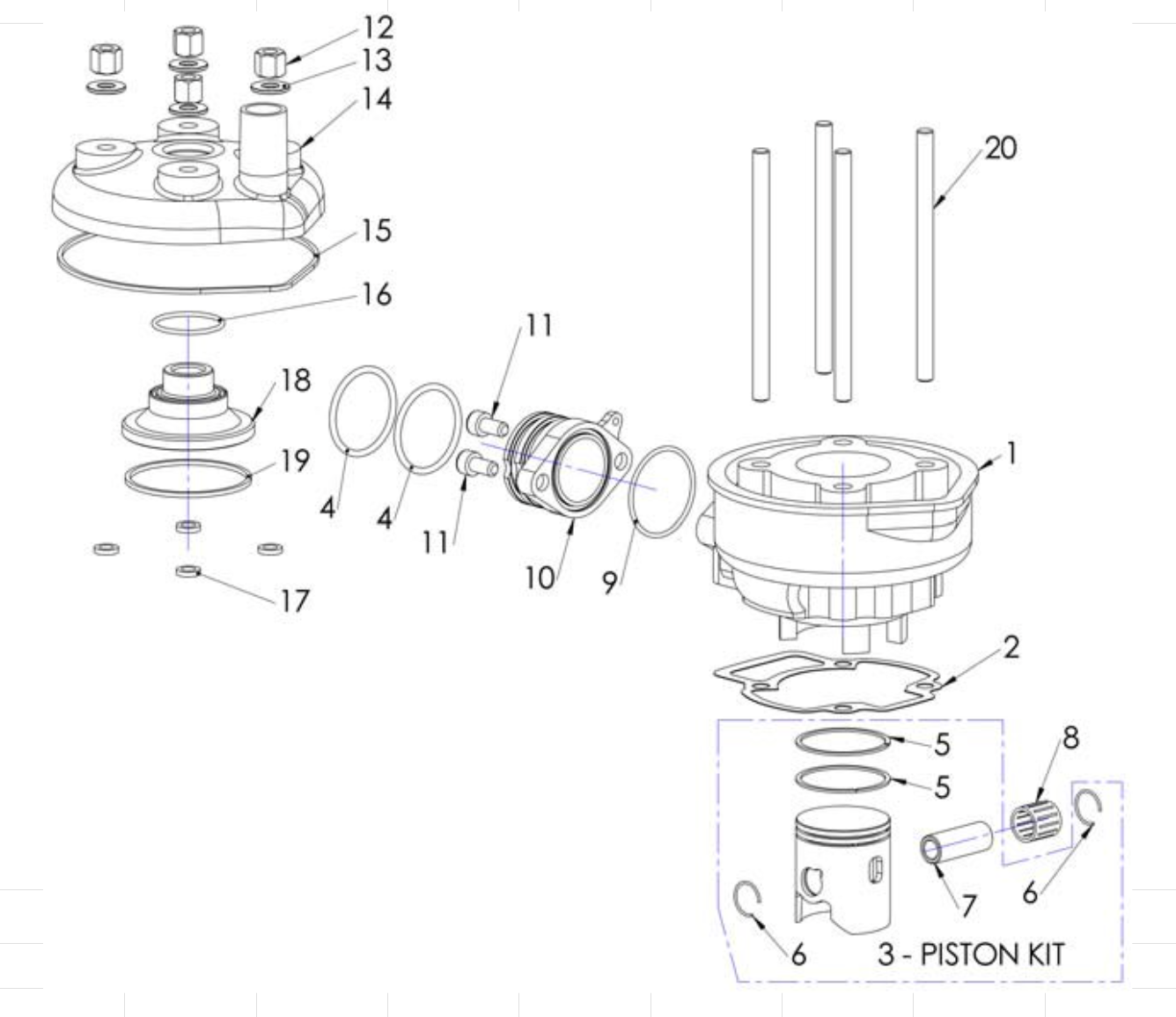 Cobra 50 Big Wheel 2012 Parts – Engine – Top End