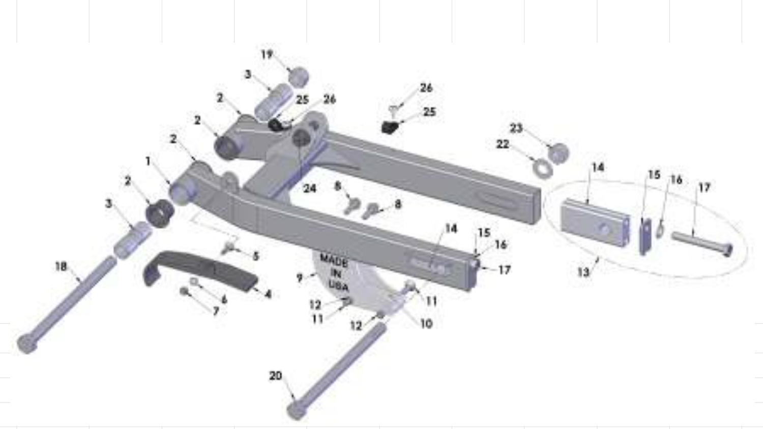 Cobra 50JR 2013 Parts – Swingarm Assembly