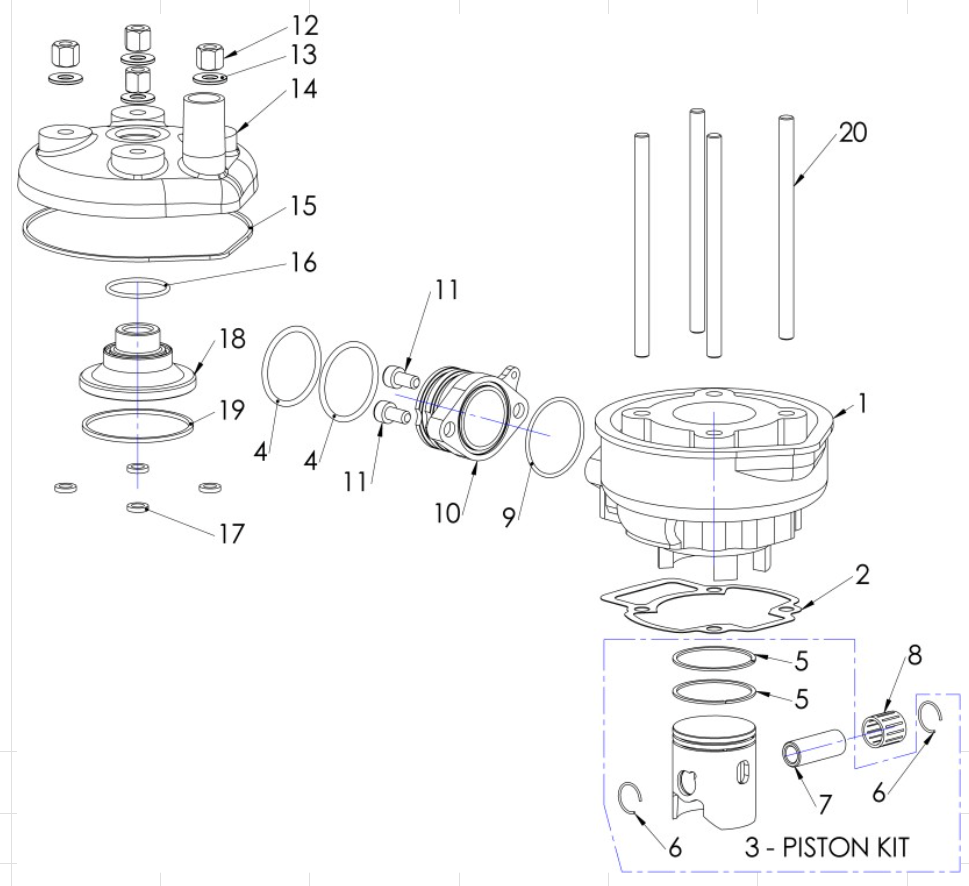 Cobra 50SR (King) 2013 Parts – Engine – Top End