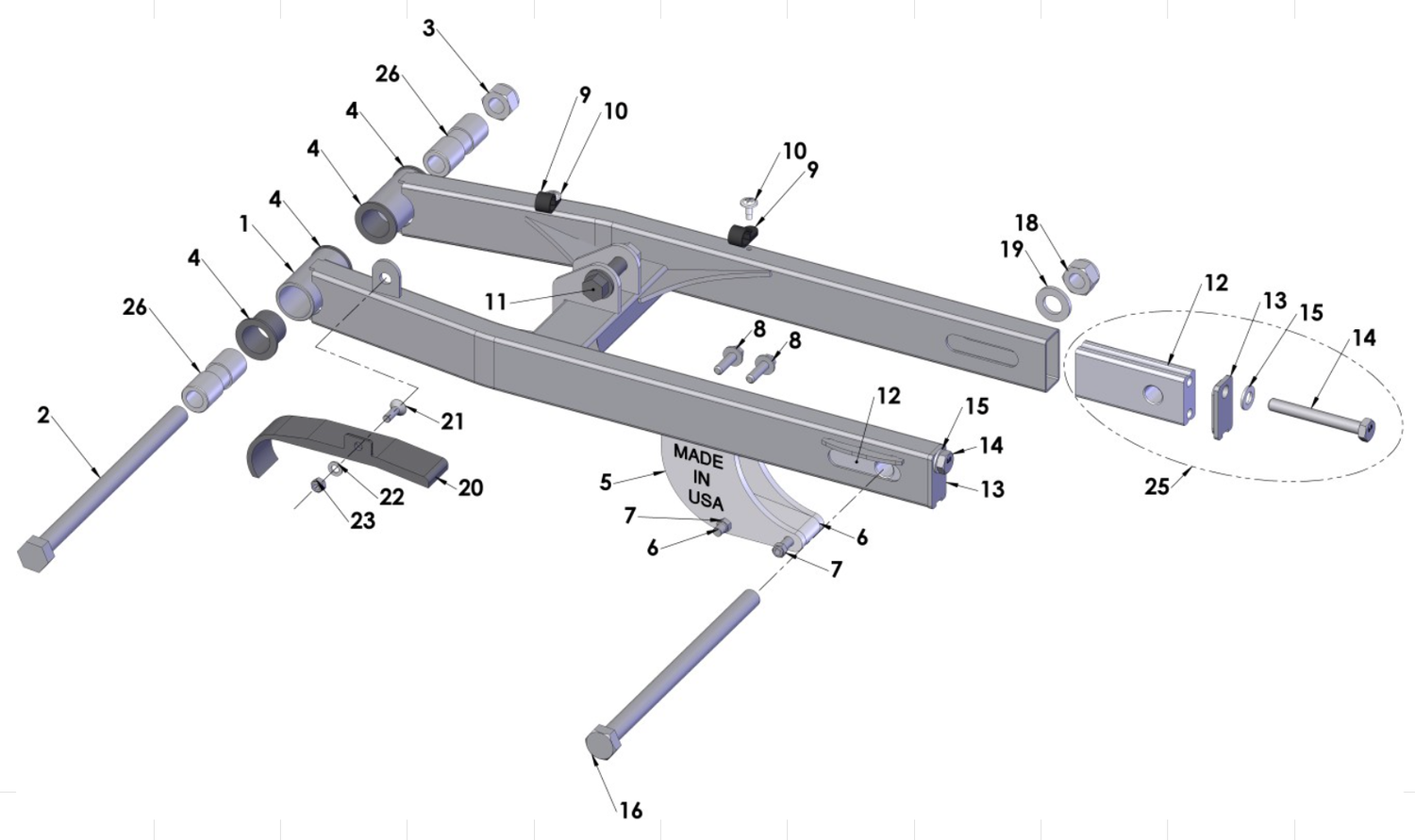 Cobra 50SR (King) 2014 Parts – Swingarm Assembly