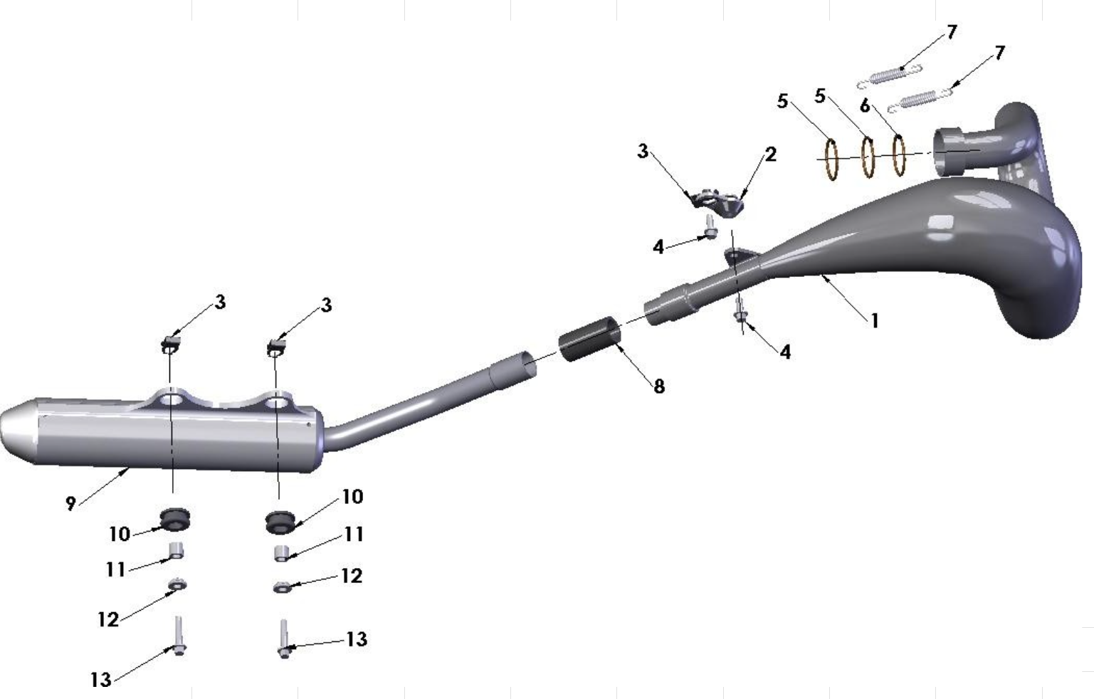 2014 Cobra CX65 Parts – Exhaust System